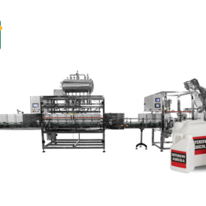 Envasadora e tampadora para galões agro químicos – alta precisão e automação